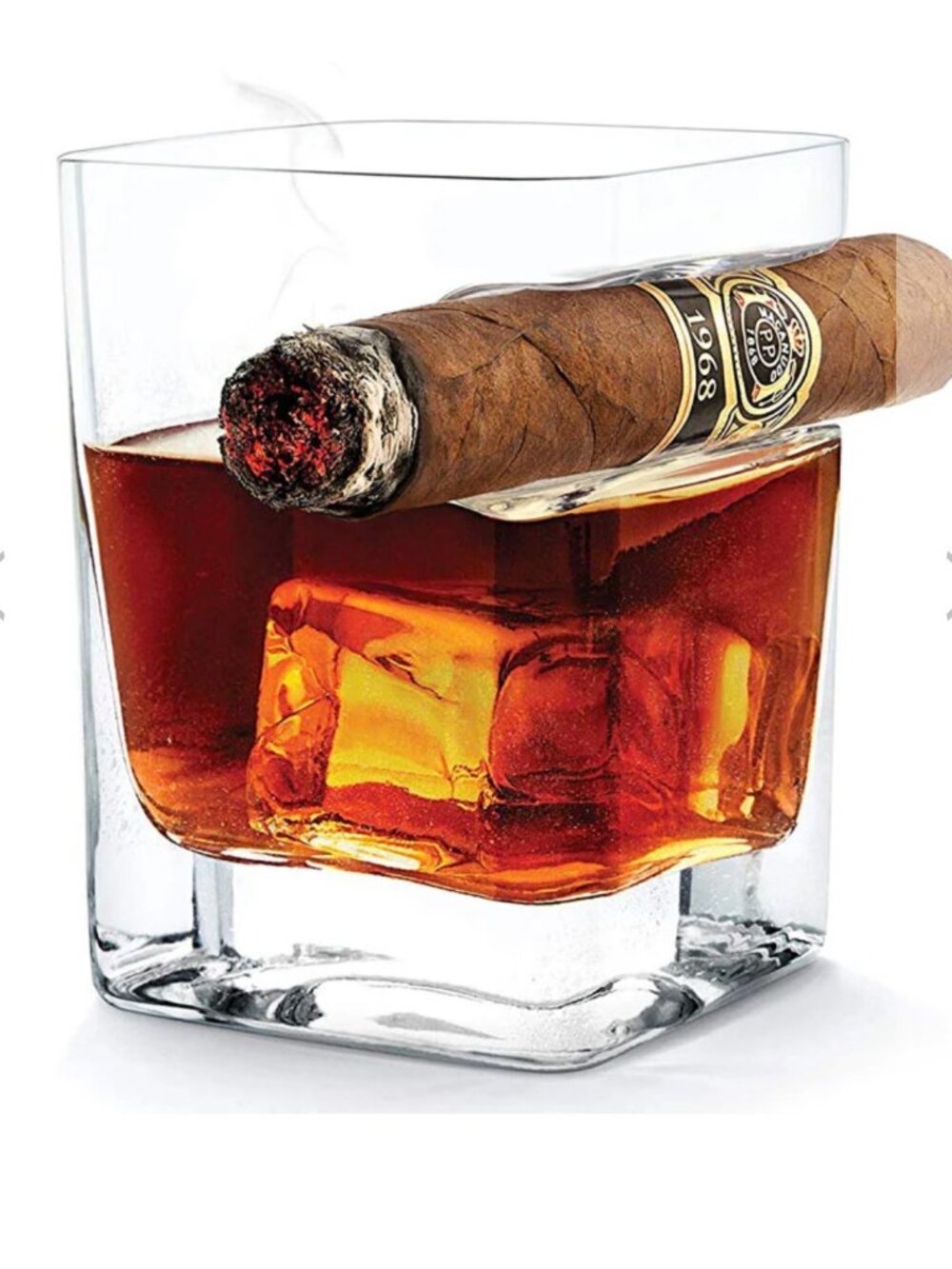 🥃🔥 NIB Corkcicle Cigar Glass Double Old Fashioned Whiskey Glass Cigar Rest ✨